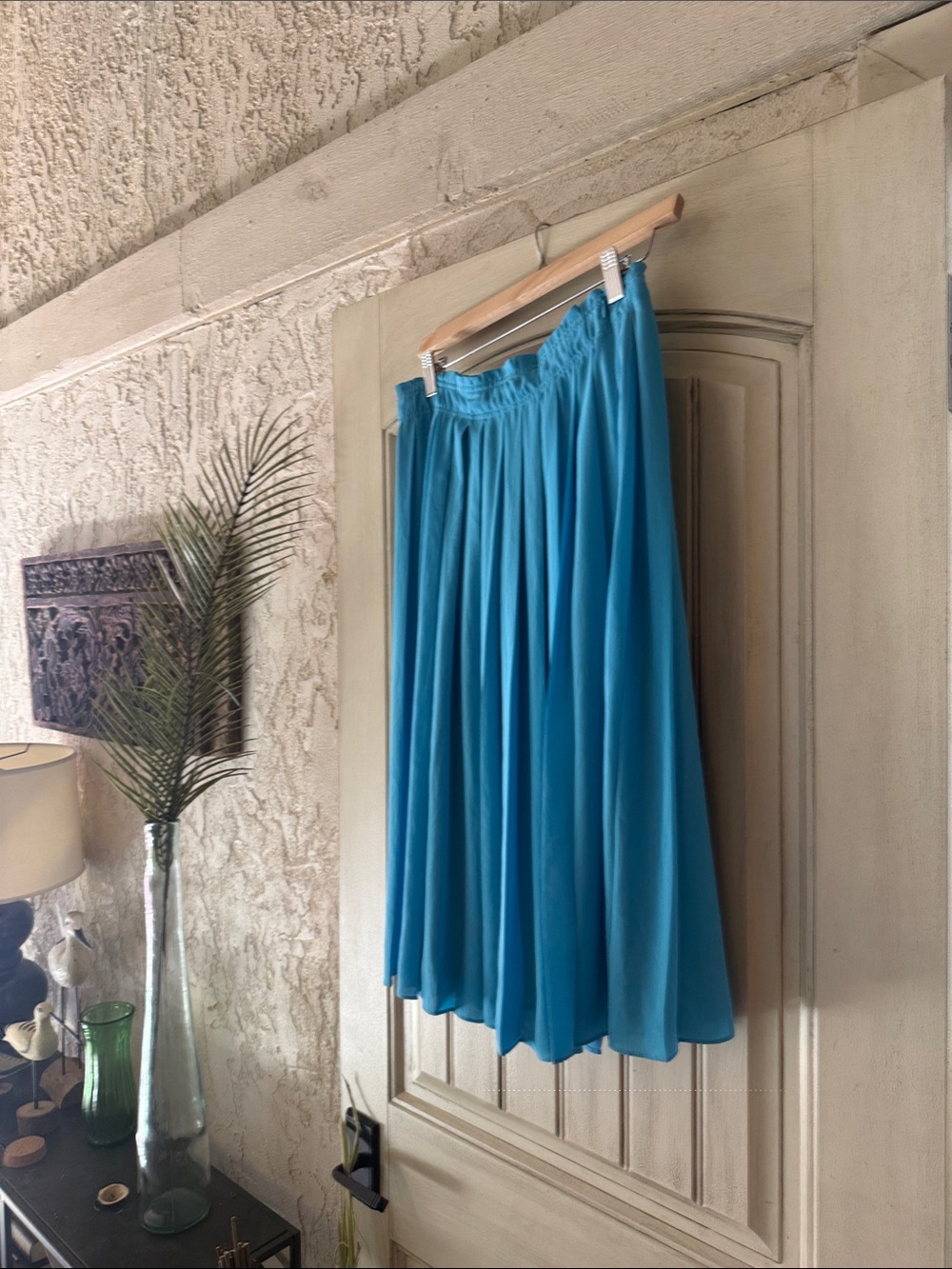 J. Crew Light Blue Pleated Waist Skirt - Picture 6 of 7